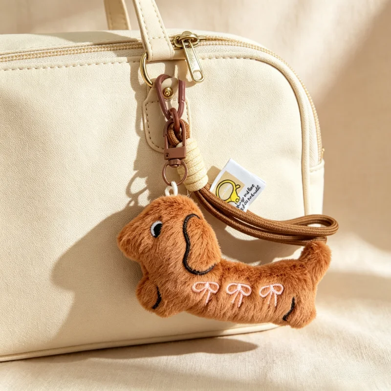1PCS Sweet Cartoon Animal Dachshund Keychains Dog Hanging Decoration Clothing Bags Pendants Dolls Accessories Small Gifts