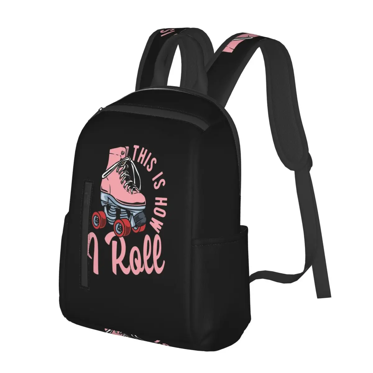 Retro Roller Skates Colorful (5) Student Backpack School Bag Hiking Travel Daypack for Boys Girls Bookbag Shoulder Bags