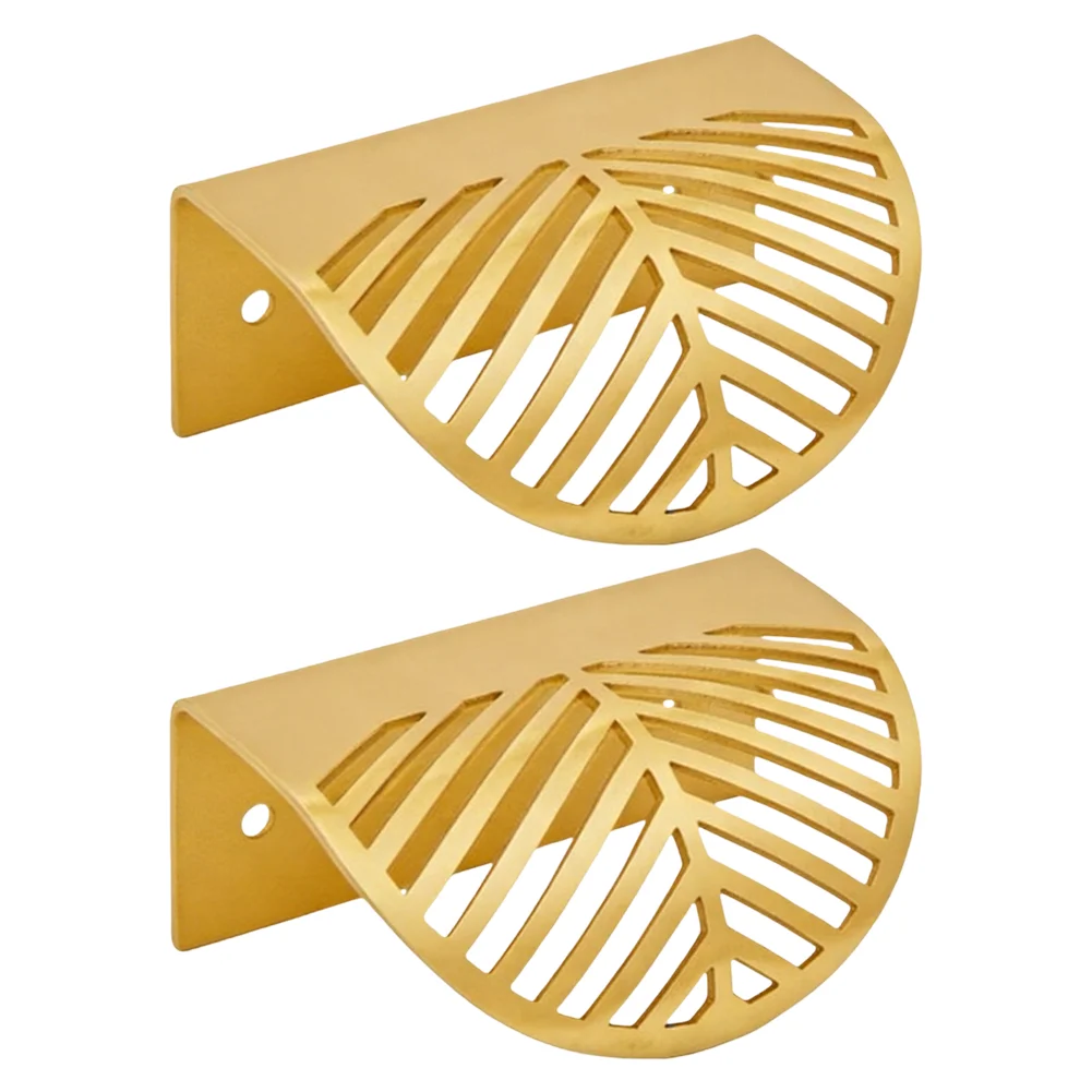 Cabinet Pulls 2 Pack Leaf Design Zinc Alloy Material for Furniture Doors Drawers Bookshelves and Utility Room Storage