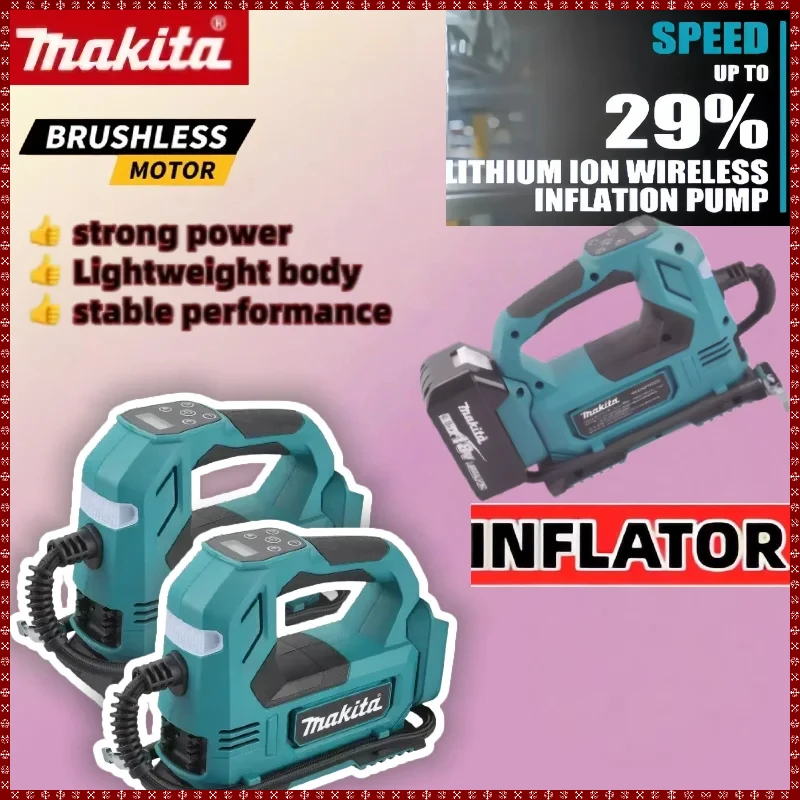 

Беспроводной компрессор для шин Makita с цифровым дисплеем, портативный воздушный насос для аккумуляторов Makita