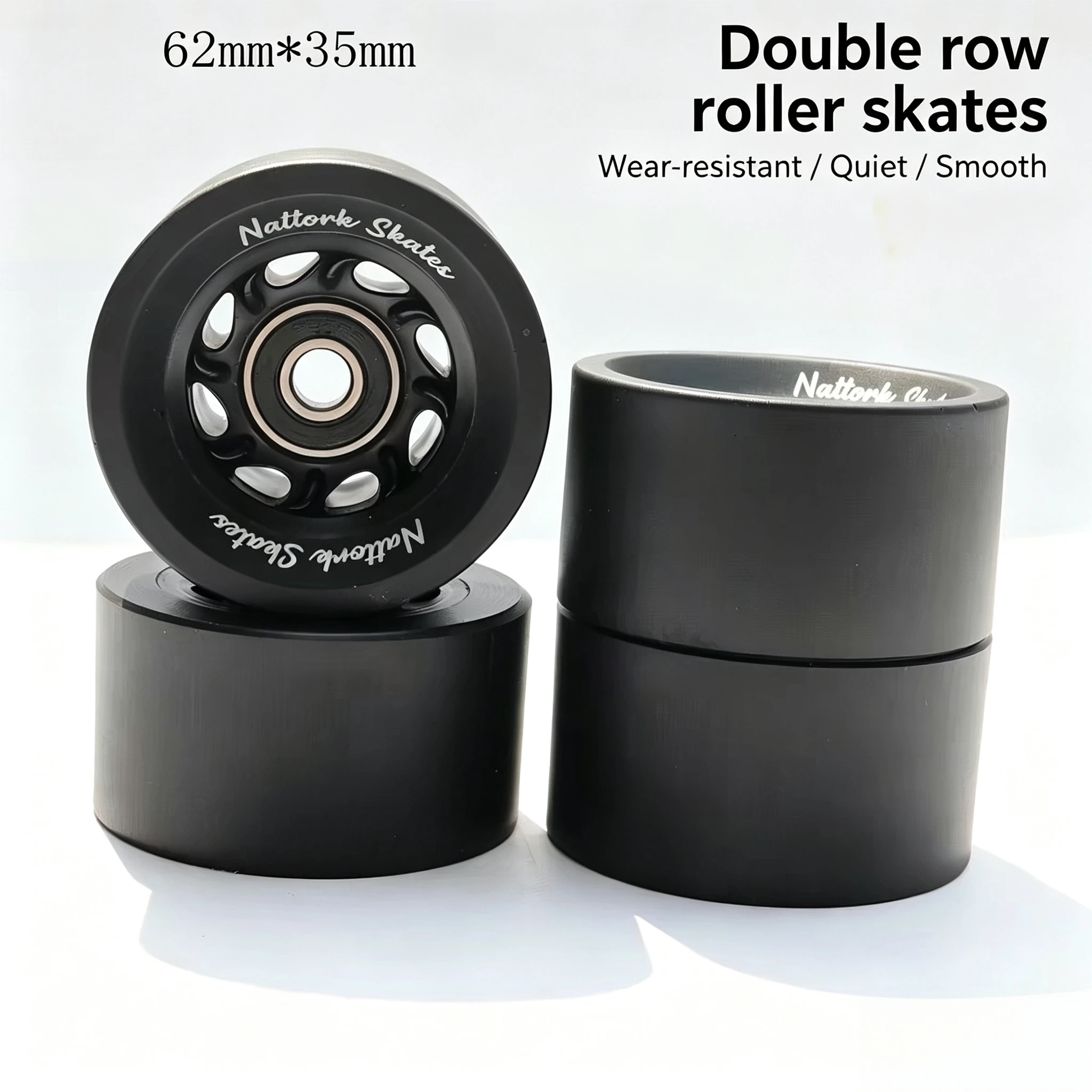 Double-row roller skates wheel brush street roller skates wheel four-wheel skateboard rubber wheel PU wear-resistant high-elasti view 3