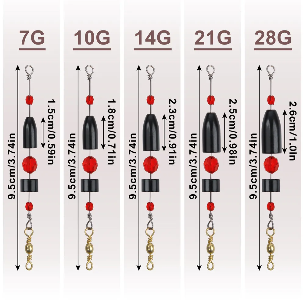 5 قطعة أوزان الصيد النحاسية الغطاسون قبل تزوير كارولينا جاهزة تلاعب النحاس الأوزان تكساس تلاعب باس إغراء الصيد موصل معالجة #2