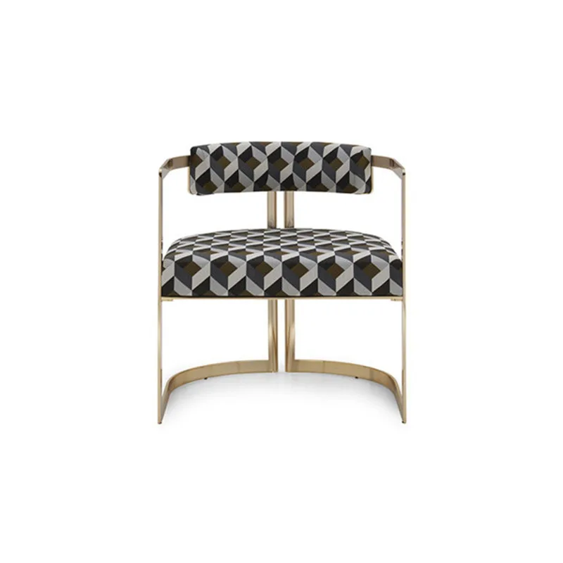 

Minimalist Light Luxury Leisure Chair Simple Modern Living Room Bedroom Balcony Single Chair Stainless Steel Dining Chair Furnir