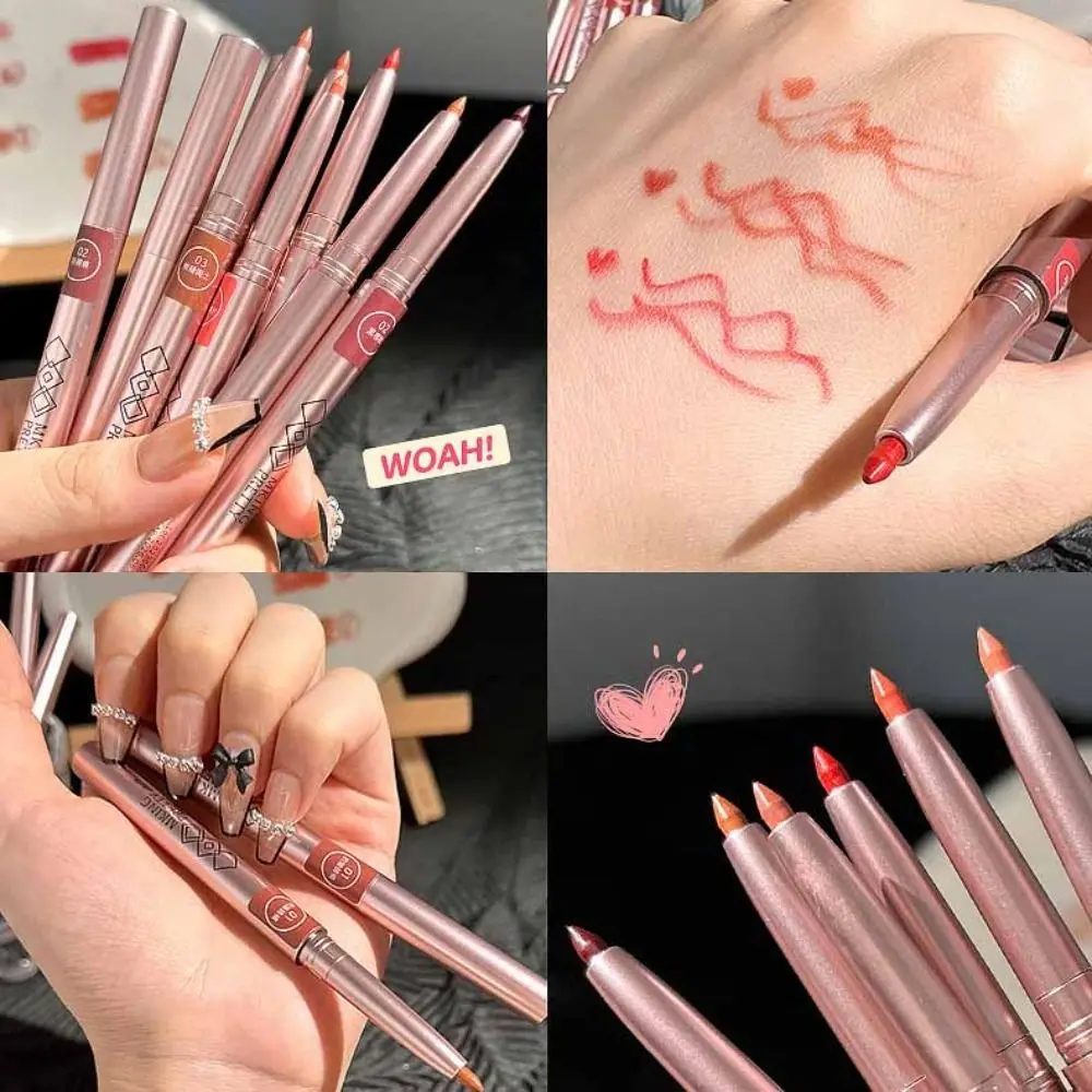 Nude Lip Voering Pen Lippen Make-Up Waterdichte Matte Lipliner Potlood Non-Stick Cup Duurzame Lippenstift Pen Vrouwen