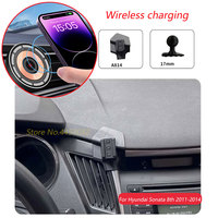 For Hyundai Sonata 8th 2011-2014 15W Car Wireless Charger Phone Holder Rotatable Magnetic Bracket Fast Charging Accessories