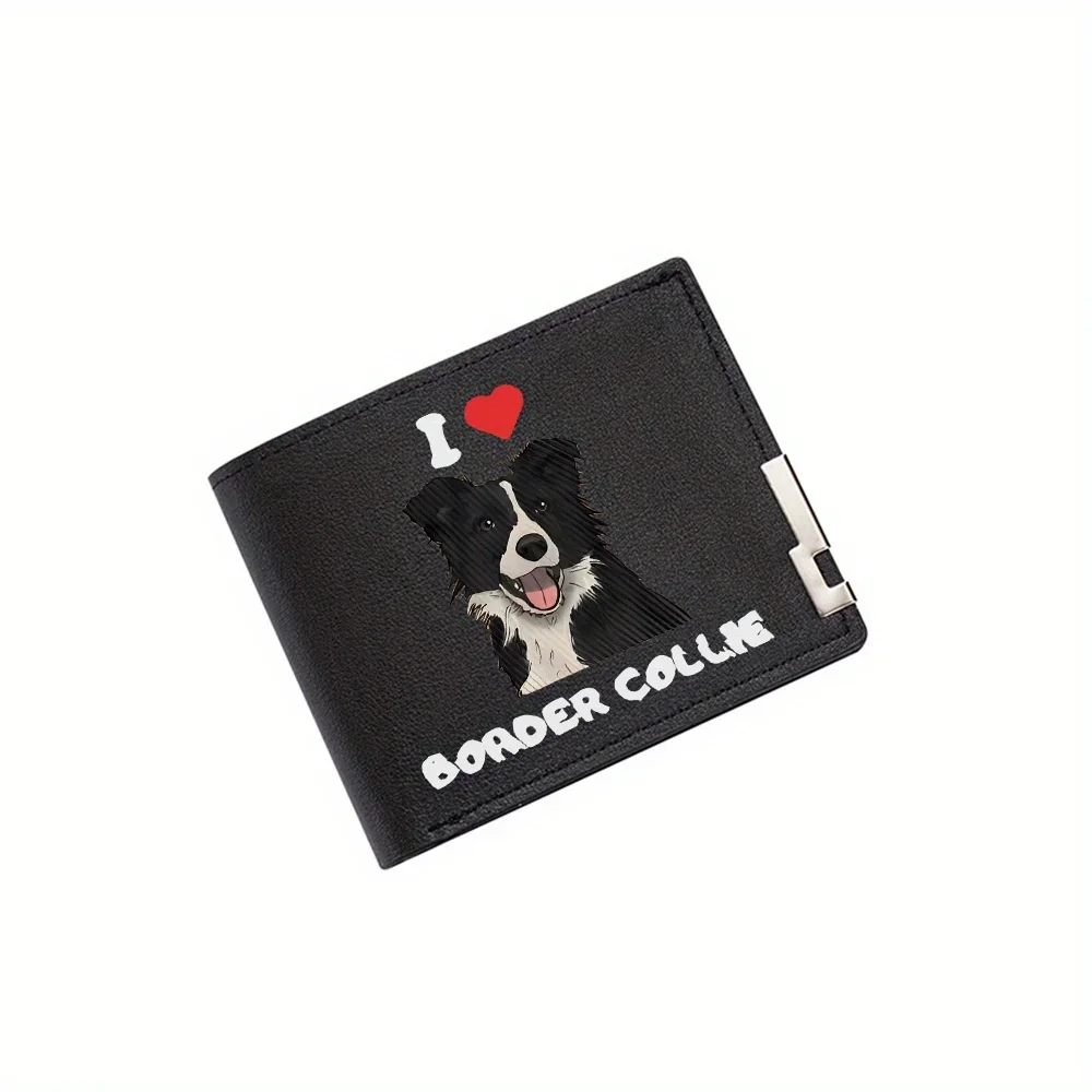 

Dog shows love heart. Men's Wallet Printing Design Simple Modern Stylish Business Father's Boyfriend's Christmas Lover's Gift
