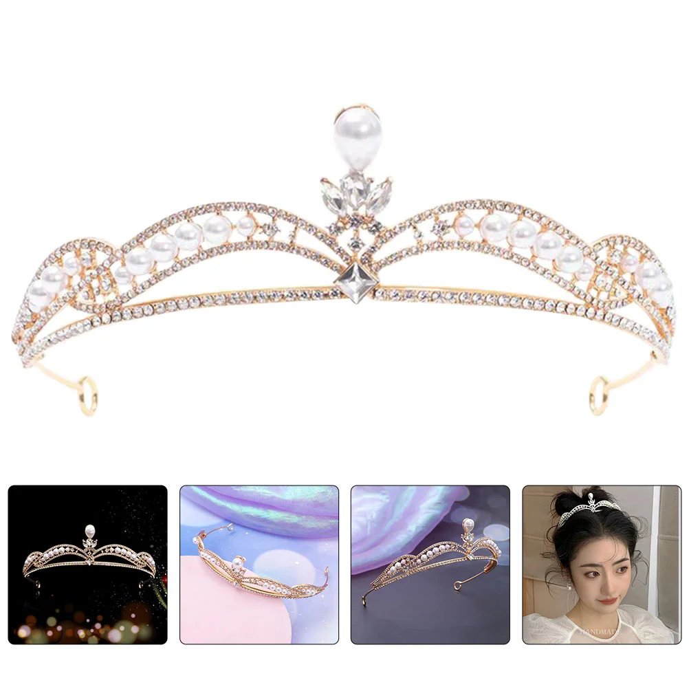 Pérola tiara coroa bandana feminino nupcial strass moda casamento decorativo strass hairband para festa de menina