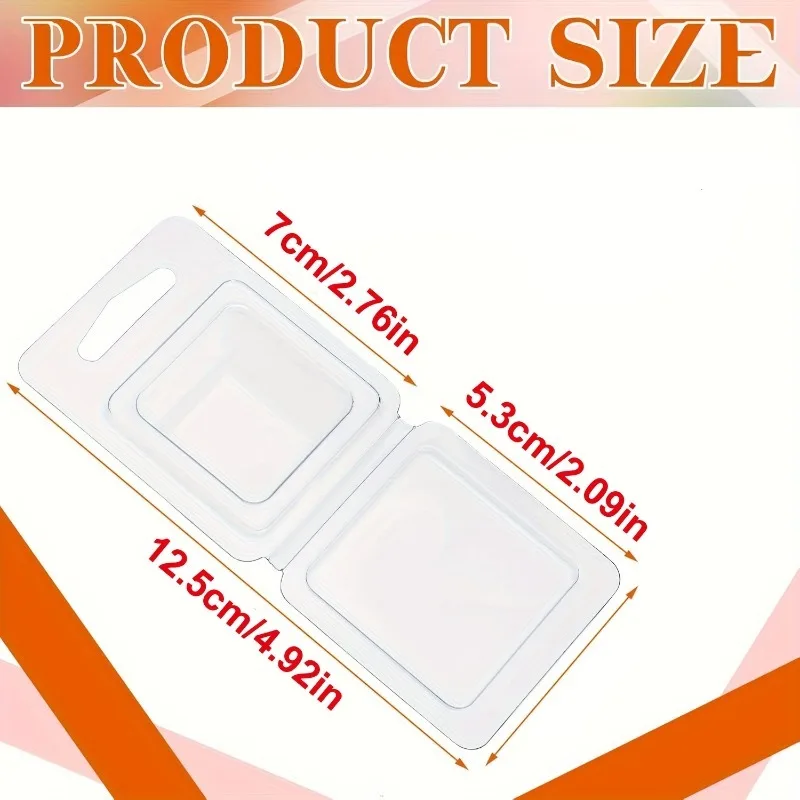 20/50pcs Clear Plastic Wax Melt Molds 1oz Square Circular Clamshell Containers for DIY Candles Soap Making Pet-Friendly Reusable view 6