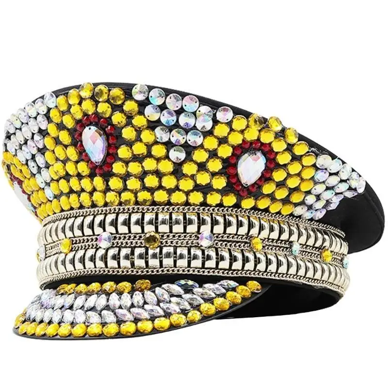 652F Fashion Wedding Hat Prom Party Military Bride Hat with Colorful Wedding Hat for Carnivals Bachelorette Party