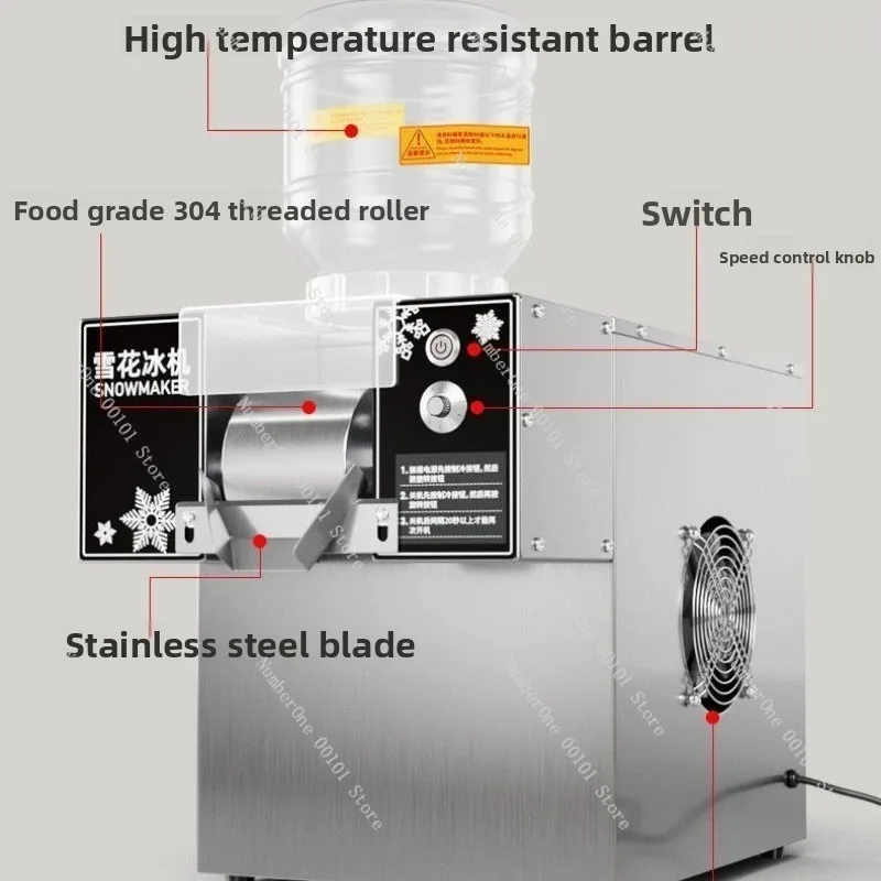 Commercial Snowflake Ice Machine, Fully Automatic Ice Shaver,Summer Dessert Ice Cream Machine,Milk Maker for Shops and Cafes