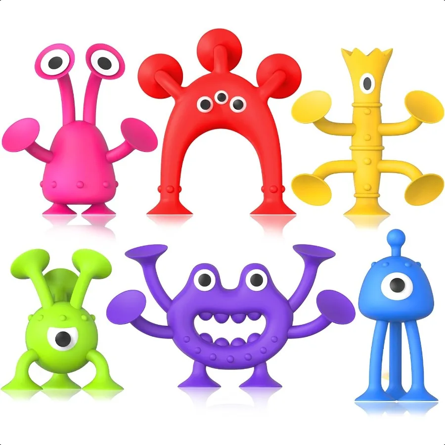 

Baby Bath Toys Suction Toy: No Hole Bath Toy for Baby Toddlers Mini Sensory Fidget Suction Cup Toys for Boys Girls Window Build