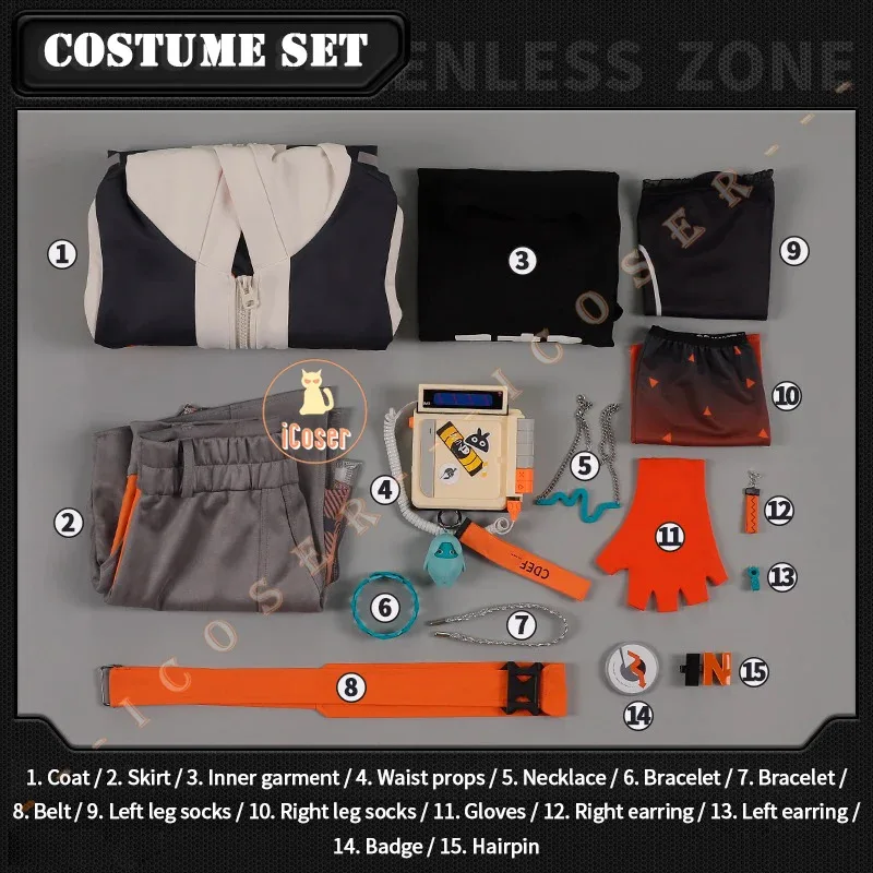 Zenless Zone Zero Belle Cosplay disfraz peluca uniforme pendientes collar horquilla Phaethon Wise nueva Eridu fiesta de Halloween para mujeres
