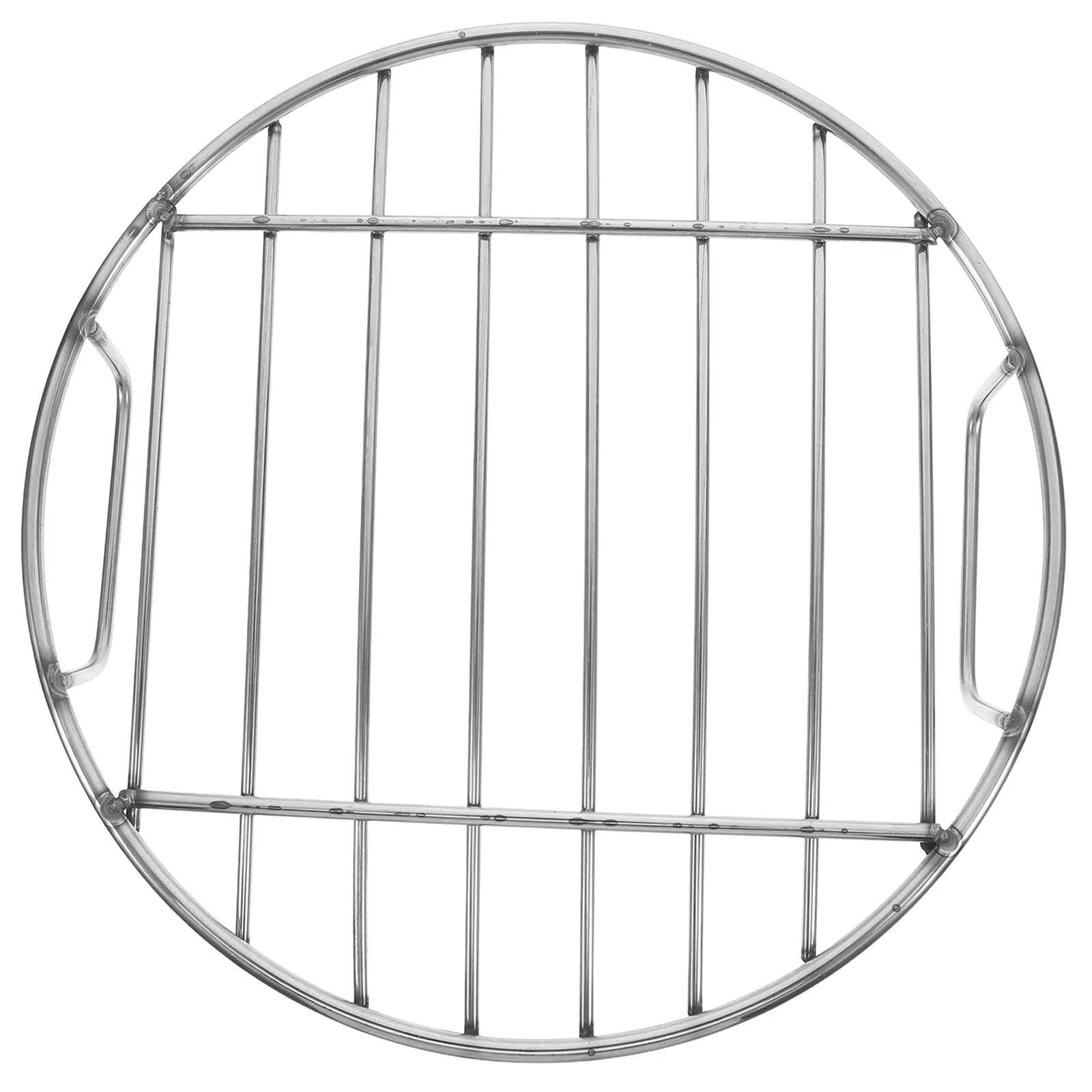 

BBQ Grate Fish Grilling Rack for Grills Silver Stainless Steel Fire Pit Covers Round