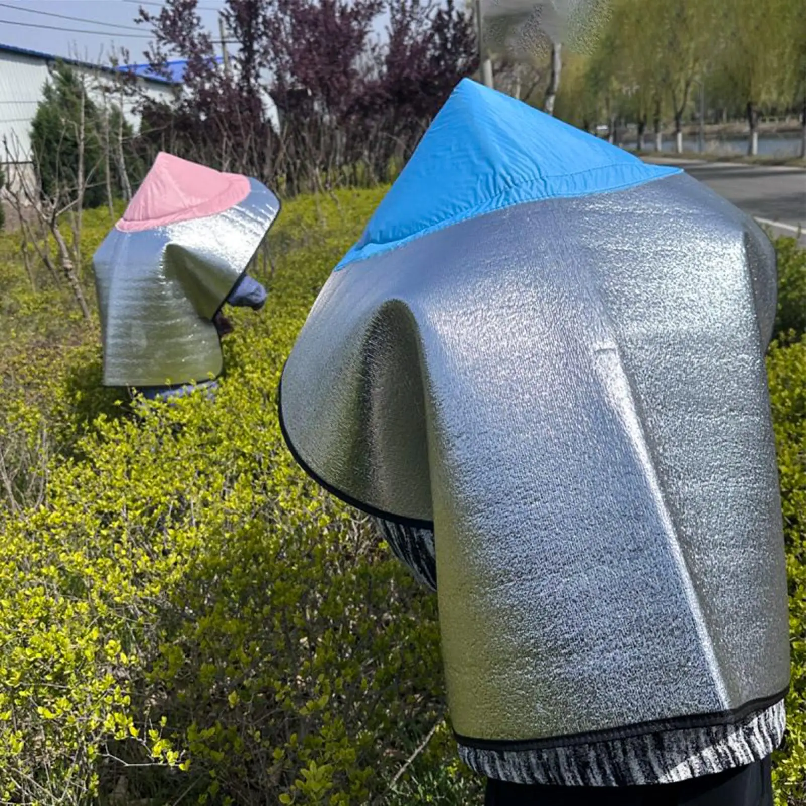 

Sun & Rain Protection Hooded Cape Breathable UV Hat For Farming/Gardening Wide Brim Bucket Hat Outdoor Hat Fishing Caps