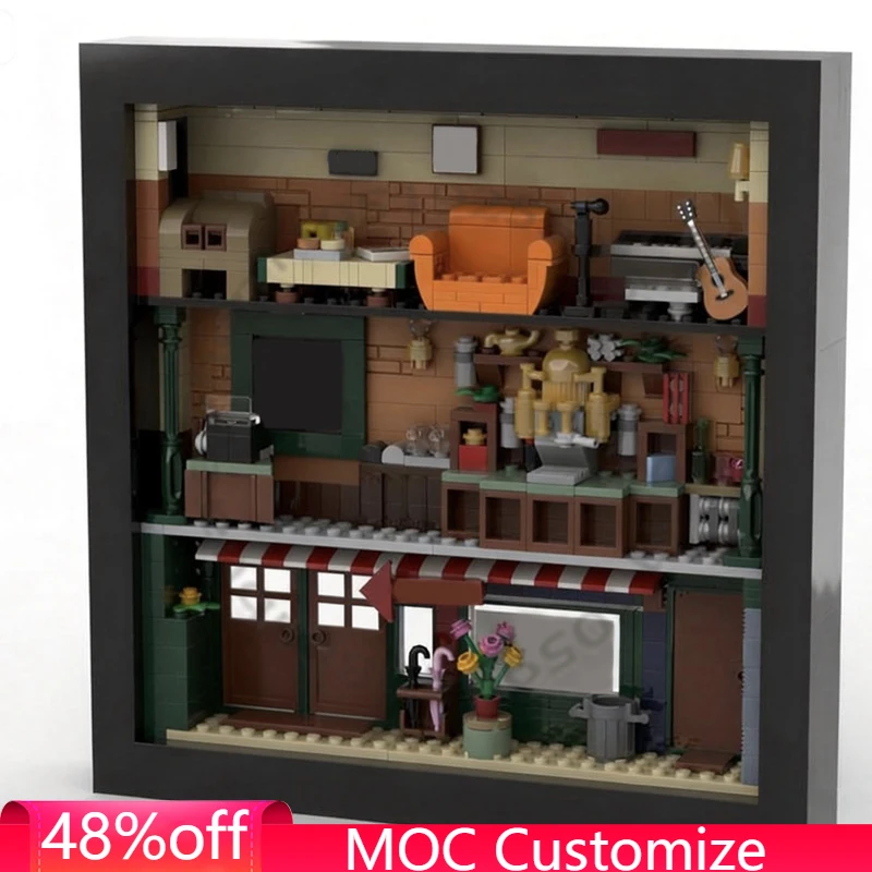 

Набор из 688 деталей: Романтический конструктор 21319 FRIENDS Central Perk в рамке для фото, модульная сборка MOC, креативный DIY-набор, праздничный подарок