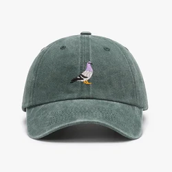 Embroidery Pigeon Spring vintage Baseball caps Men Women Water Washed Sports Fishing Sunshade Summer Autumn winter Dad Hat