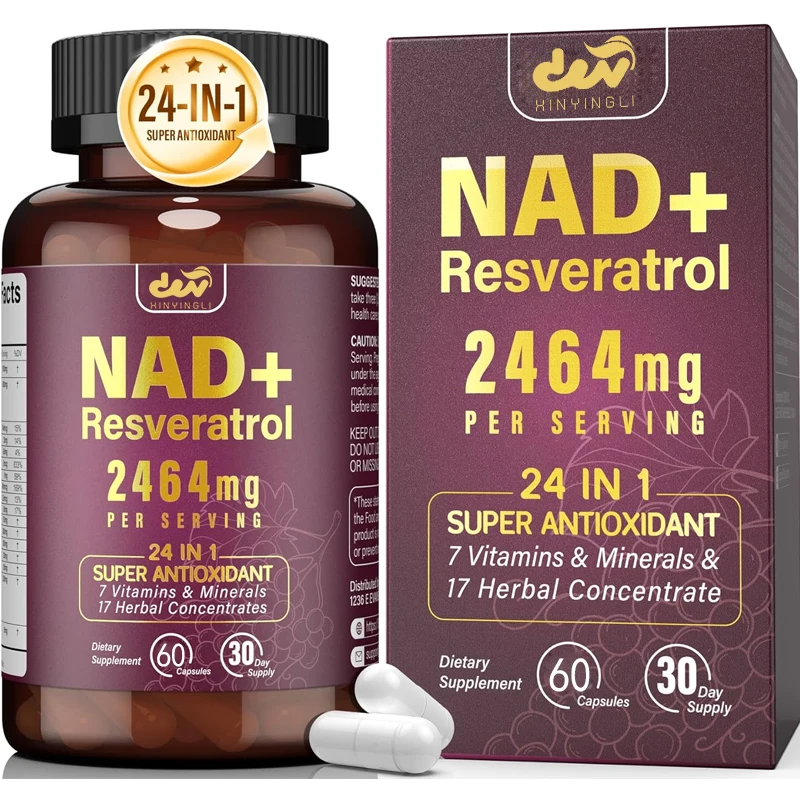 Suplemento NAD Liposomo Orgánico Puro NAD+Contiene Suplemento de Resveratrol - Mejora NAD+antienvejecimiento, energía y enfoque