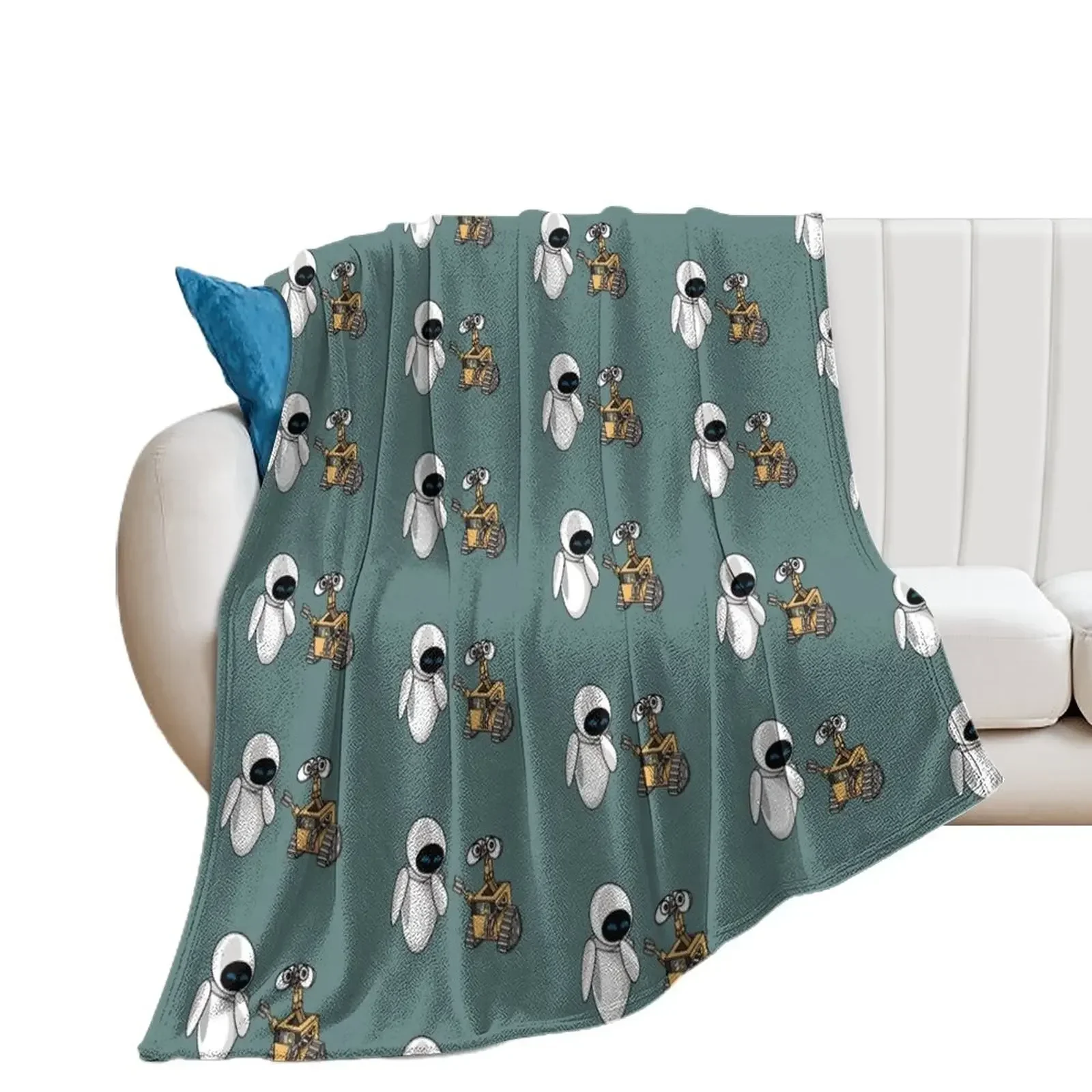 

Walle and Eve Throw Blanket Cute Plaid Beach Blankets