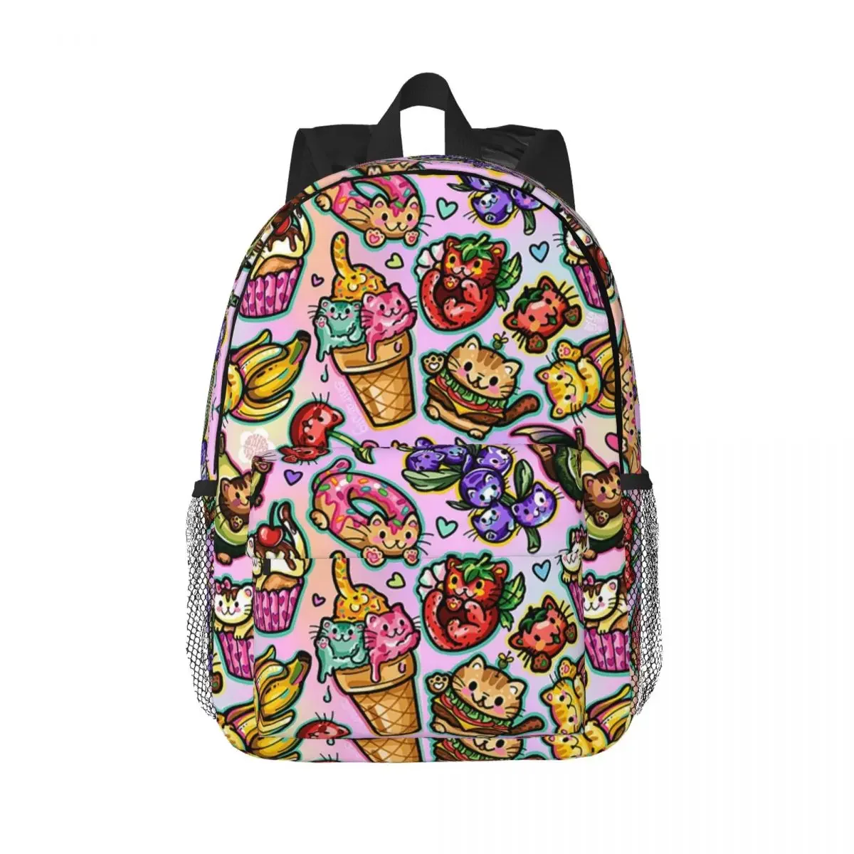 SILLY FOODIE CATS Backpacks Teenager Bookbag Cartoon Students School Bags Laptop Rucksack Shoulder Bag Large Capacity