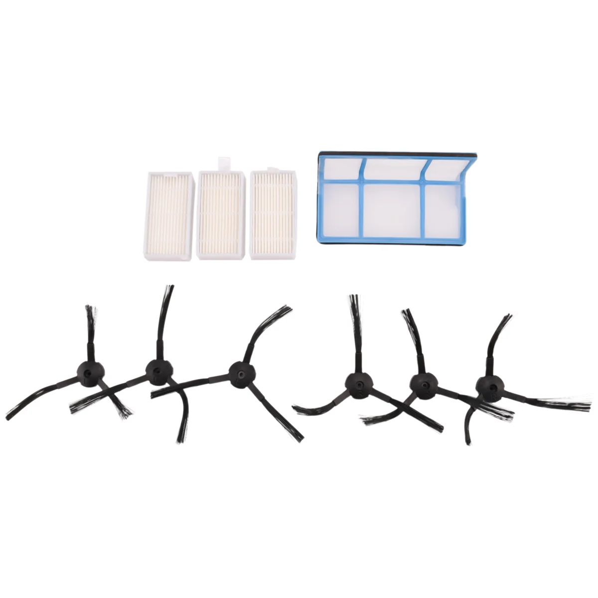 Remplacement de l'aspirateur robot ILIFE, V3, V3S, V5, V5S, V5S Pro, 1x filtre primaire, 3x livres, 6x brosses latérales