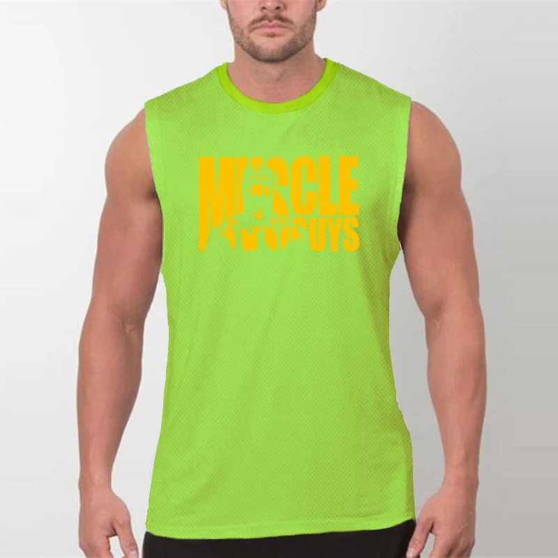 Breathable Mesh Running Vest Men Quick Dry Sleeveless Shirt Crew Neck Athletic Top Lightweight Sportswear for Fitness Jogging