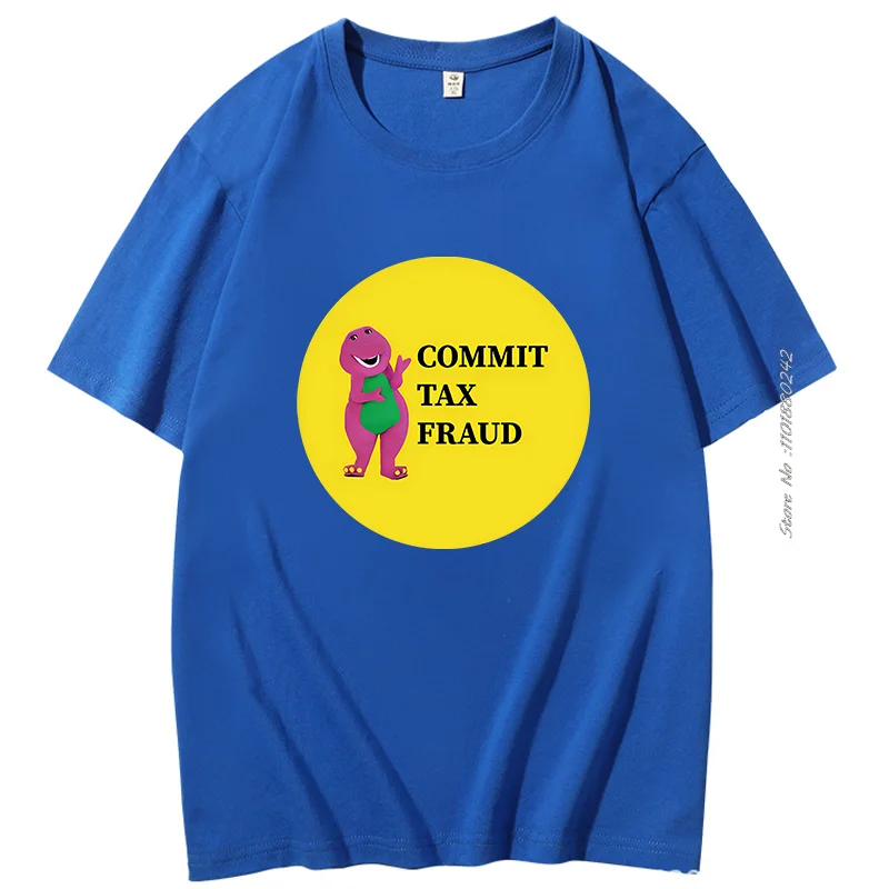 Summer Cotton Short Sleeve T-Shirts Tops Harajuku Kawaii Clothing Commit Tax Fraud Kawaii Anime Shirt High Quality Mens Clothes
