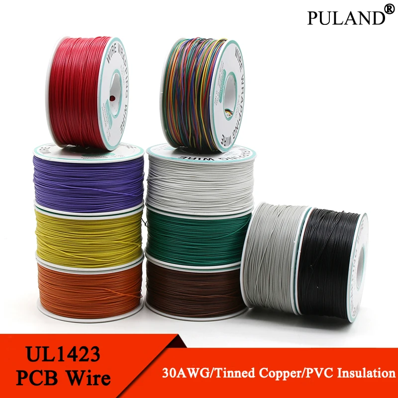 

250m/roll 30AWG UL1423 Colored Insulation Cable Copper Core Test Wrapping Wire Tinned Copper PCB Solid Wire Line