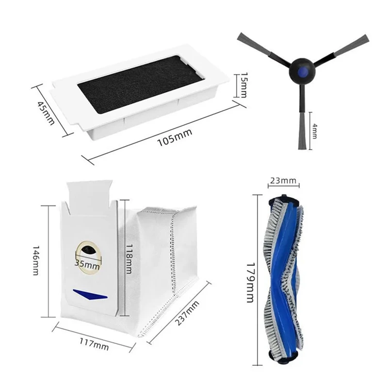 Аксессуары для робота-пылесоса ECOVACS DEEBOT T30 Omni/T30 PRO Omni, боковая щетка, фильтр Hepa, ткань для швабры