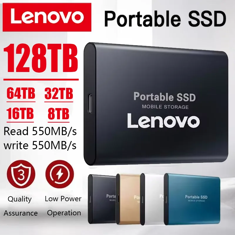 

Original Lenovo Portable 2TB SSD 16TB External Hard Drive Type-C USB 3.0 High Speed 8TB External Storage Hard Disks For Laptops