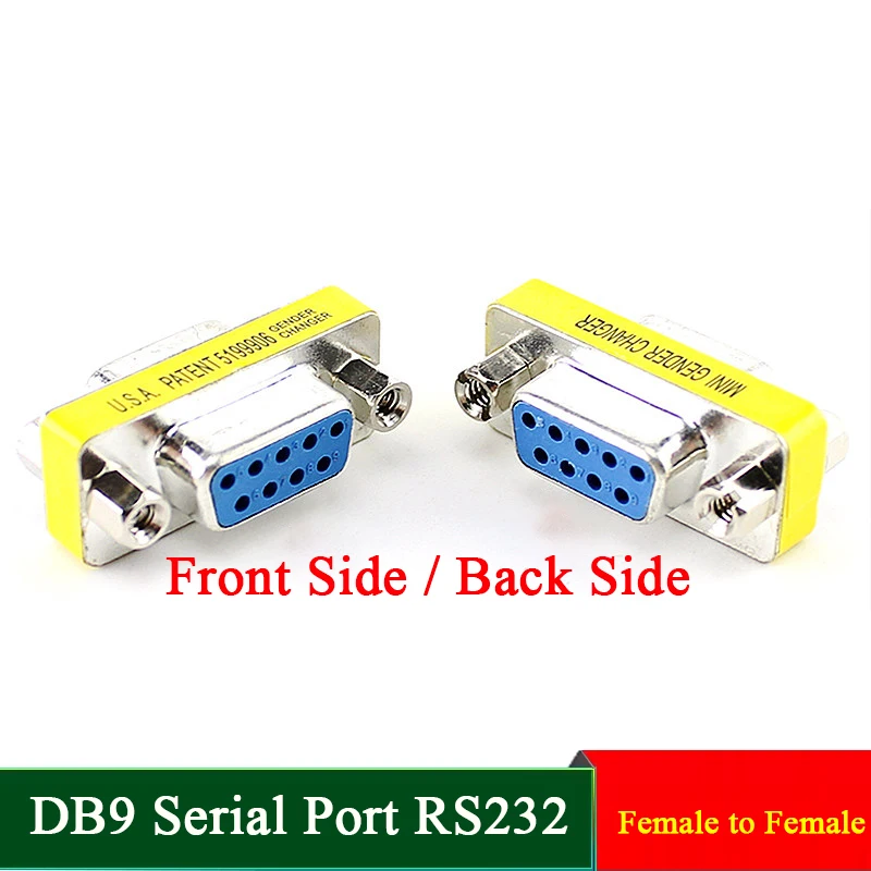 DB9 RS232 Serial Port Solderless Adapter Female to Female / Male to Male 9-Pin Connector Gender Changer