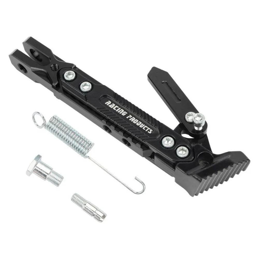 Aluminum Alloy Motorcycle Side Stand Anti Slip Multi Color CNC Adjustable Support Single Side Support Height Adjustable