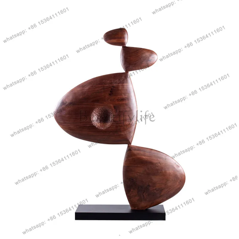 Hotel porch abstract sculpture artwork large floor ornaments wood carving handicrafts