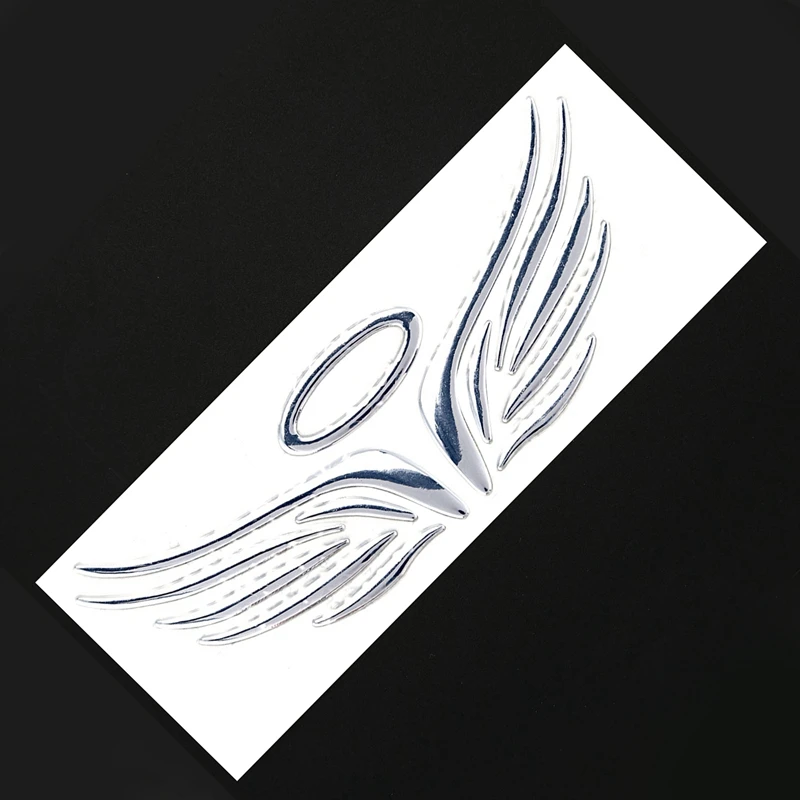 3 Pcs Cai Accessories: 1 Pcs 3D Angel Fairy Wings Car Emblem & 2 Pcs Abs Plastic Car Side Shark Gills Side Vent Sticker