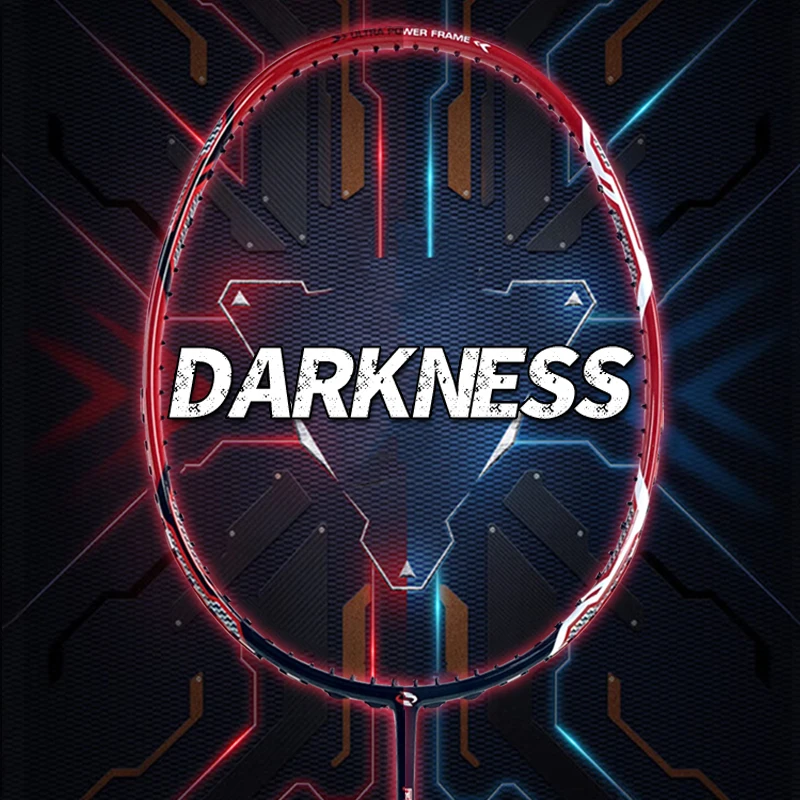 

DARKNESS Badminton Racket, Ultra-Light Full Carbon Fiber, Professional Grade, 4U 30lbs High-Tension, 6.8mm Shaft G5 Control Grip