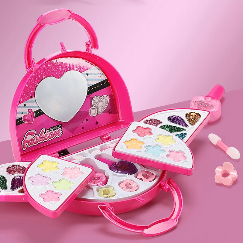 Kids Makeup Cosmetics Playing Box Princess Makeup Girls Toy Play Set Lipstick Eye Shadow Safety Nontoxic Girl Toys Kits