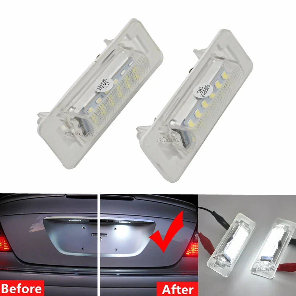 2 قطعة LED رقم الترخيص لوحة ضوء لمرسيدس بنز E-Class E240 W210 C-Class W202 4Door سيدان تجميل FL 1997 1998 1999 2000 #1