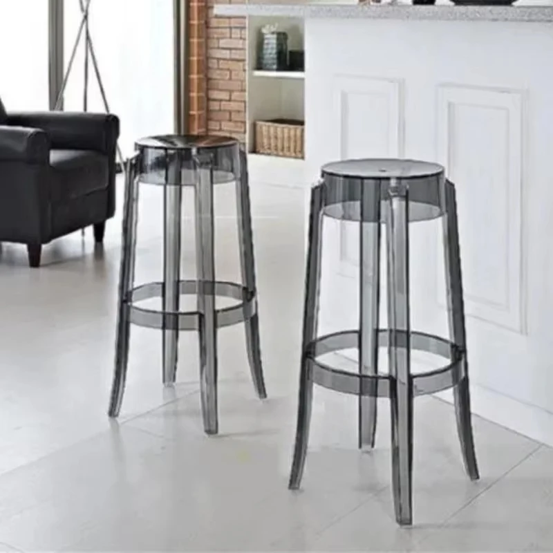 Chic Transparent Acrylic Bar Stool Modern Fashion High Seat Simple Plastic Bar Stool Design