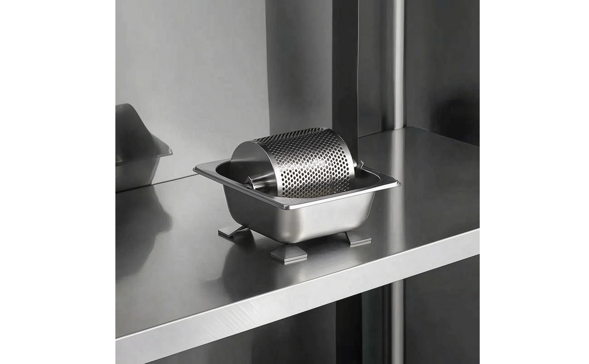 Butter Roller with Tray Stainless Steel Butter Roller Kitchenware Perforated Utensil Countertop for Home Cooks, Kitchen, Brunch Butter Roller with Tray Stainless Steel Butter Roller Kitchenware Perforated Utensil Countertop for Home Cooks, Kitchen, Brunch