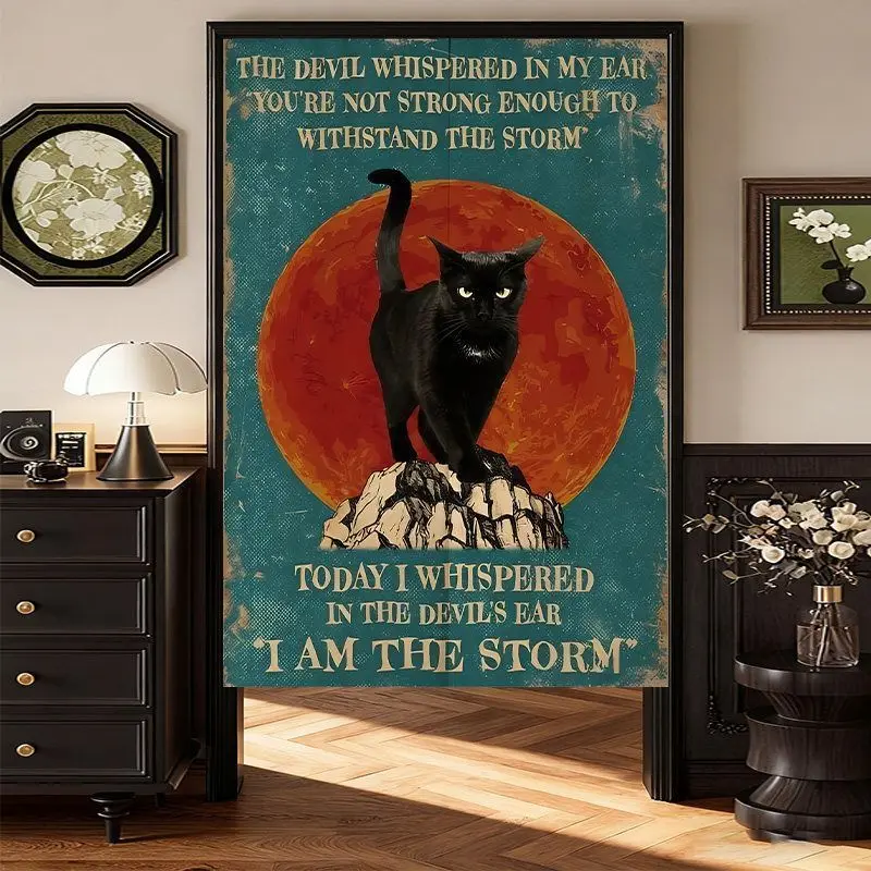 Retro Black Cat Door Curtain Inspirational Black Cat Door Curtain Non Perforated Bedroom Entrance Privacy Partition Curtain
