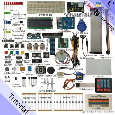RFID Starter Kit for Pi | Beginner Learning | Model 3B+ 3B 2B 1B+ 1A+ Zero W | Python C Java Processing | 53 Projects 391 Pages