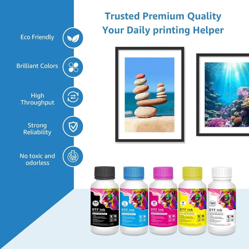 

250ML DTF Ink Direct Transfer Film Heat Transfer For Epson I3200 P800 L1800 1390 L800 L805 1430 3880 PET Film