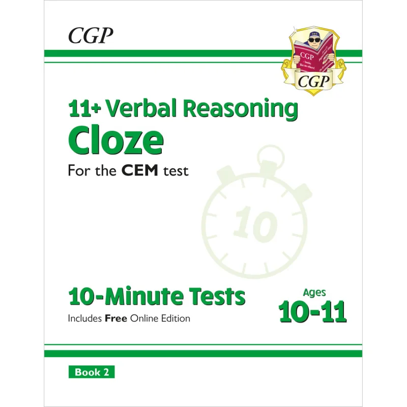 

11 CEM 10Minute Tests Verbal Reasoning Cloze Ages 1011 Book 2 With Online Edition CGP Books 9781789081893