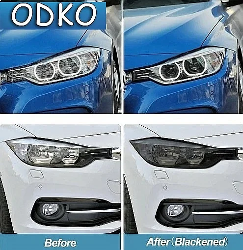 2 Pcs Car Headlight Protective Film Smoked Black Tint Wrap Vinyl Transparent TPU Sticker For BMW 3 Series F30 F31 Touring