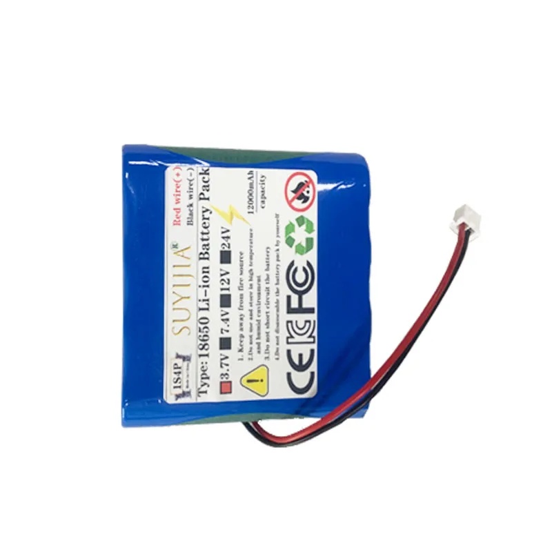 18650 made 3.7V 1S4P 12000mAh battery pack lithium ion toy beauty salon rechargeable battery pack SM XH2.54 plug built-in BMS