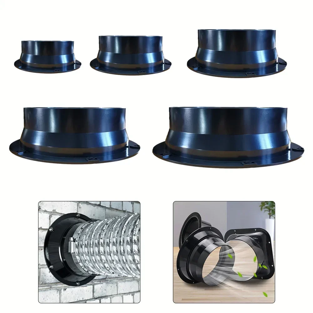 Duct Connector Hose Connector Air Ventilation Adapter Flange ABS Plastic For 100-250mm Dia Air Vent Connection Accessories