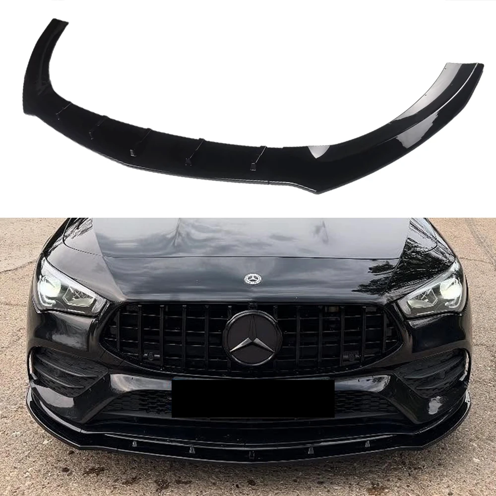 Przedni Splitter Zderzaka Samochodowego Do Mercedes Benz CLA Klasa C118 W118 X118 AMG Pre-FL 2019-2023 Dyfuzor Lip Spoiler Body Kit Tuning — 2