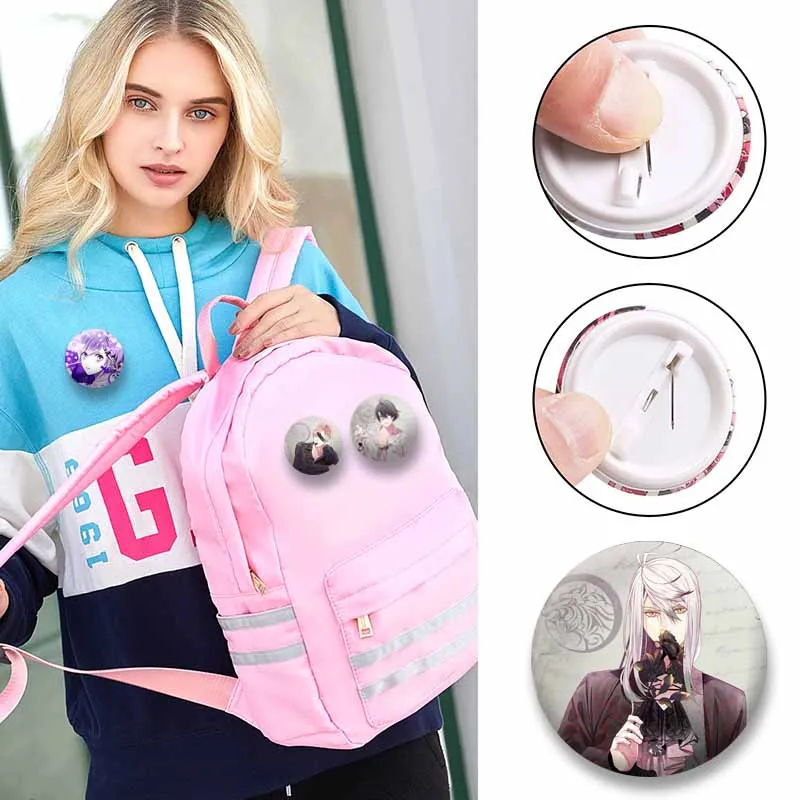 Anime Game DIABOLIK LOVERS Coin Badge Anime Round Brooch Cartoon Ayato Sakamaki Lapel Pins Clothes Backpack Jewelry Accessories