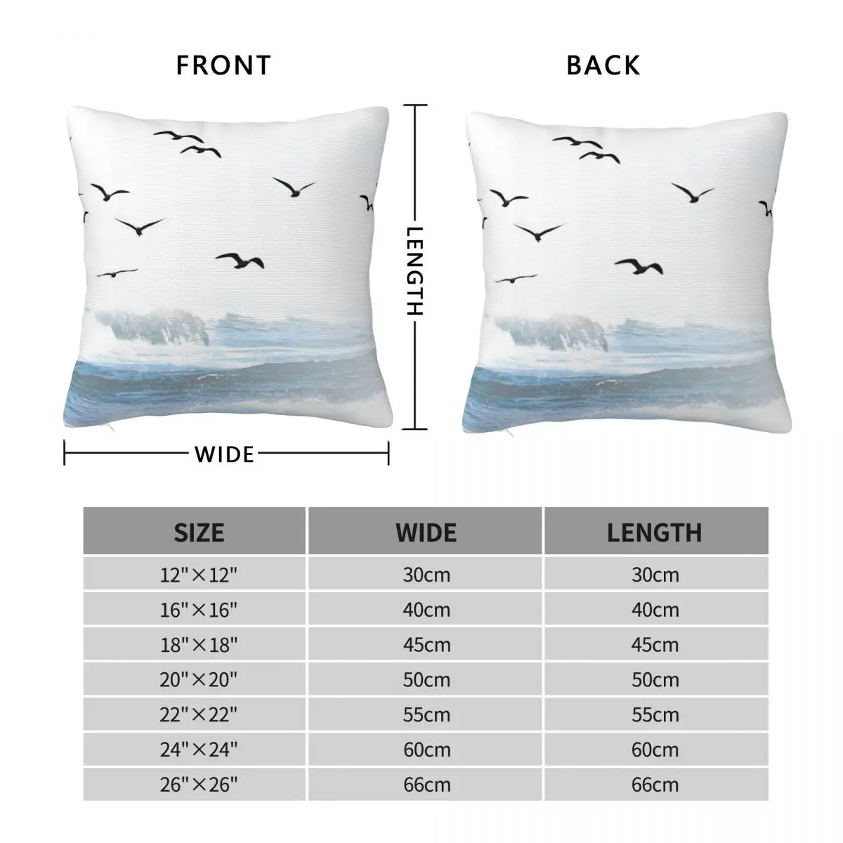 Seagulls In The Marina Pillowcase Polyester Linen Velvet Pattern Zip Decorative Throw Pillow Case Sofa Seater Cushion Cover