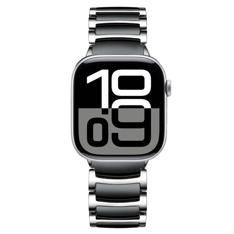 Pulseira de cerâmica para apple watch 10 46/42mm, pulseira de substituição de alta qualidade iwatch ultra/2 49mm 9 8 7 6 5 se 45/41mm 44/40mm correa