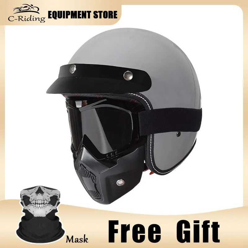 

DOT Approved 3/4 Open Face Motorcycle Helmets Bling Casco Chic Style Jet Helmet Cafe Racer Chopper Capacete Casco De Moto